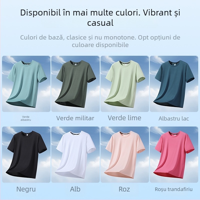 Factory M-12XL Plus Size Plus Size Bărbați's Tricou cu mânecă scurtă, guler rotund subțire, uscare rapidă, vară subțire, tricou cu mânecă jumătate, tricou