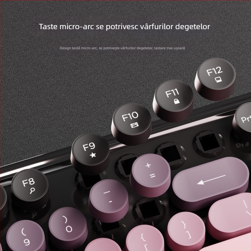 Forerunner V96 Wireless Keyboard Mouse costum Mechanic Feel Mute Notebook Extern Office Punk pentru femei