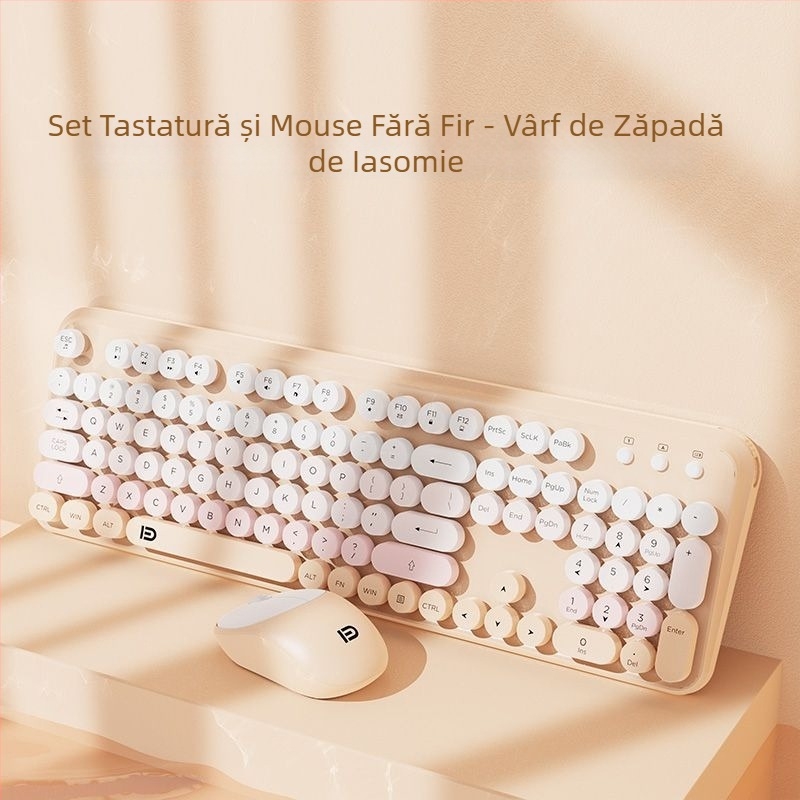 Forerunner V96 Wireless Keyboard Mouse costum Mechanic Feel Mute Notebook Extern Office Punk pentru femei