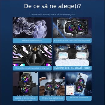 Radiator telefon mobil spate clip răcire artefact nou transmisiune live afișaj digital twin-turbo magnetic semiconductor