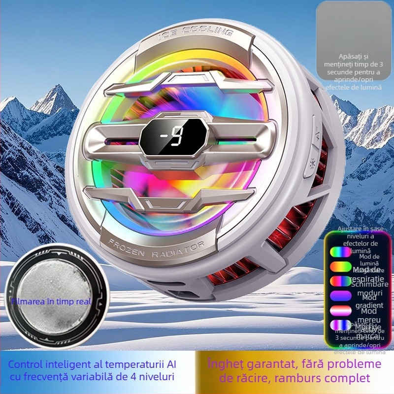 Radiator telefon mobil spate clip răcire artefact nou transmisiune live afișaj digital twin-turbo magnetic semiconductor