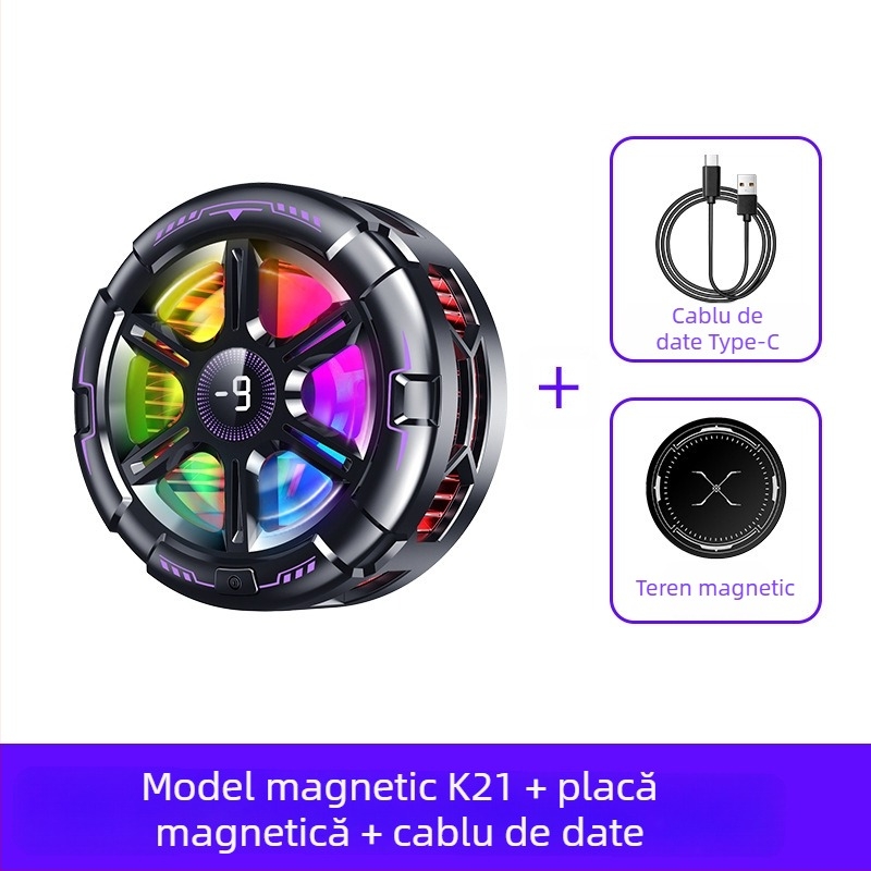 Radiator telefon mobil spate clip răcire artefact nou transmisiune live afișaj digital twin-turbo magnetic semiconductor