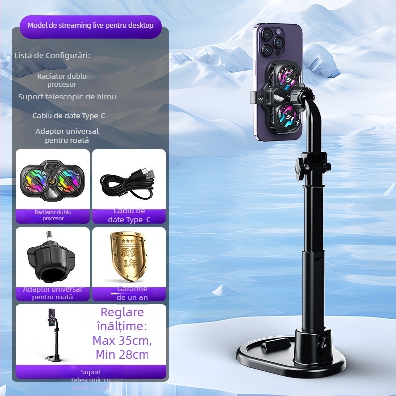 Radiator telefon mobil spate clip răcire artefact nou transmisiune live afișaj digital twin-turbo magnetic semiconductor