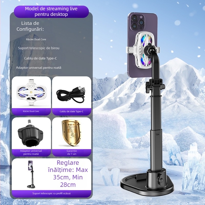 Radiator telefon mobil spate clip răcire artefact nou transmisiune live afișaj digital twin-turbo magnetic semiconductor