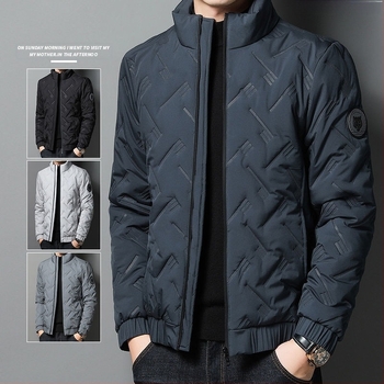 Jachetă de bumbac pentru bărbați, primăvara și toamna și iarna 2023, căptușită cu fleece, îngroșată, casual, cu căptușeală din bumbac, cu guler, pentru tată de vârstă mijlocie, cu căptușeală din bumbac