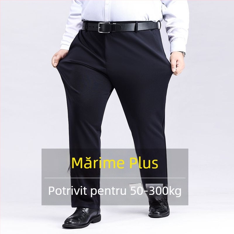 Pantaloni extra mari, pantaloni pentru bărbați, pantaloni elastici plus size, pantaloni casual drepți, căptușiți cu fleece, îngroșați, pentru bărbați