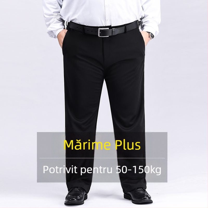 Pantaloni extra mari, pantaloni pentru bărbați, pantaloni elastici plus size, pantaloni casual drepți, căptușiți cu fleece, îngroșați, pentru bărbați