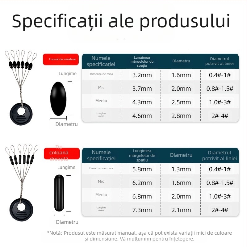 Plutitor de pescuit din cauciuc Space Bean 100 Group Competitive Black Straight Column Olive Vrac Fishing Equipment en-gros