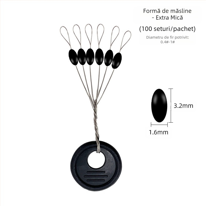 Plutitor de pescuit din cauciuc Space Bean 100 Group Competitive Black Straight Column Olive Vrac Fishing Equipment en-gros