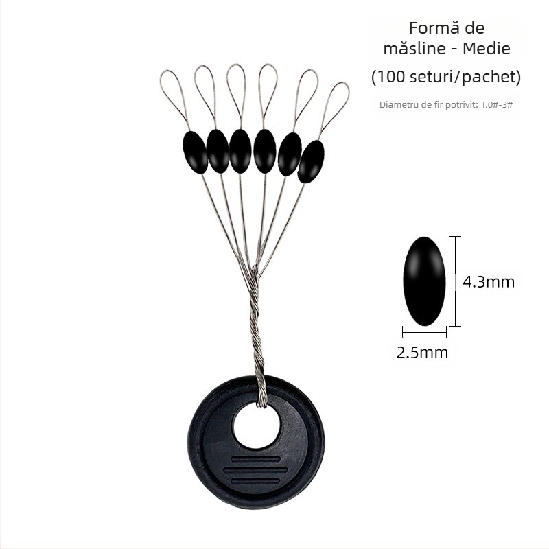 Plutitor de pescuit din cauciuc Space Bean 100 Group Competitive Black Straight Column Olive Vrac Fishing Equipment en-gros