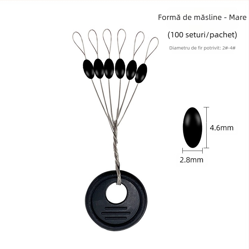 Plutitor de pescuit din cauciuc Space Bean 100 Group Competitive Black Straight Column Olive Vrac Fishing Equipment en-gros