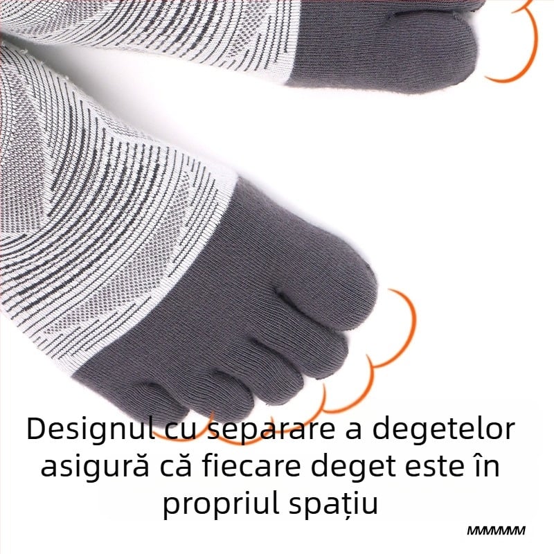 WRELS Șosete de alergare cu cinci degete, pentru bărbați și femei, pentru maraton, sport profesional, Coolmax, cu uscare rapidă, care elimină transpirația