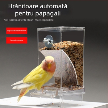 Papagal păsări hrană cutie anti-împrăștiere automată hrănitoare anti-stropire externă hrănire păsări hrănitoare piele de tigru bujor Xuan Feng păsări provizii