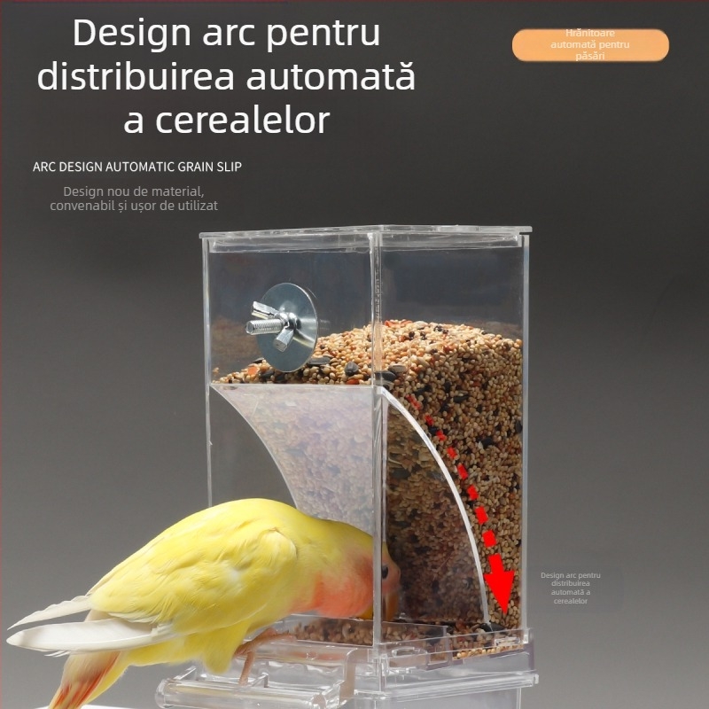 Papagal păsări hrană cutie anti-împrăștiere automată hrănitoare anti-stropire externă hrănire păsări hrănitoare piele de tigru bujor Xuan Feng păsări provizii