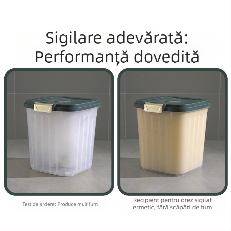 Găleată de orez de mare capacitate pentru bucătărie de acasă, rezistentă la insecte și umiditate, sigilată, accesibilă, cutie de depozitare a orezului de lux, cutie de depozitare a făinii de orez și a cerealelor