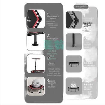 Trambulina Xsz pentru adulți și copii, pat de sărituri pentru interior, sală de sport, pat de frecare pentru adulți și copii, pat de fitness pentru pierderea în greutate