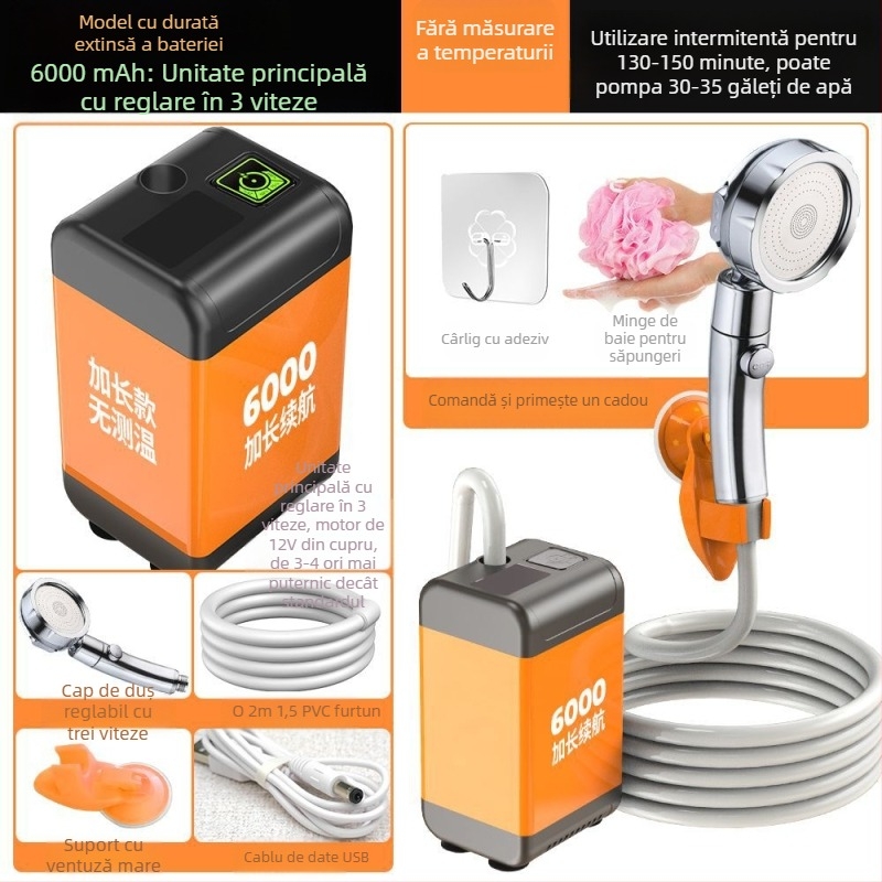 Duș simplu rural fără priză, dușuri pentru șantier, în aer liber, pentru studenți, dormitor, baie, artefact, reîncărcabil, duș de uz casnic