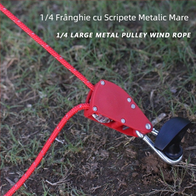 Baldachin în aer liber, frânghie fixă pentru vânt, cort mare, întinzător de frânghie rezistentă la vânt, cataramă metalică cu scripete, reglare, frânghie reflectorizantă