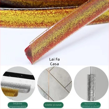 Bandă de colț interioară, autocolant pentru cusătură înfrumusețată, bandă decorativă pentru tavan, linie de margine înfrumusețată, linie decorativă pentru tencuială, autoadeziv, impermeabil, la mucegai, cusătură înfrumusețată, tavan de bucătărie