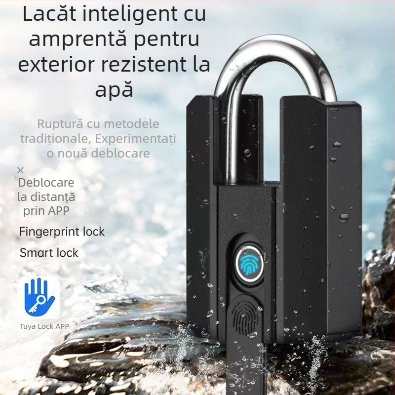 Lacăt cu amprentă pentru depozitare în aer liber Sursă Producător Vânzări directe Lacăt cu amprentă Bluetooth Lacăt cu amprentă