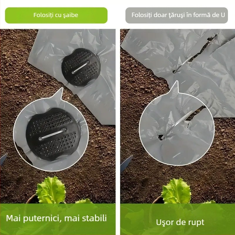 Cuie de sol în formă de U 15cm garnitură din plastic cuie de gazon grădinărit cort cuie rezistente la vânt cuie fixe galvanizate cuie de sol din pânză rezistentă la iarbă