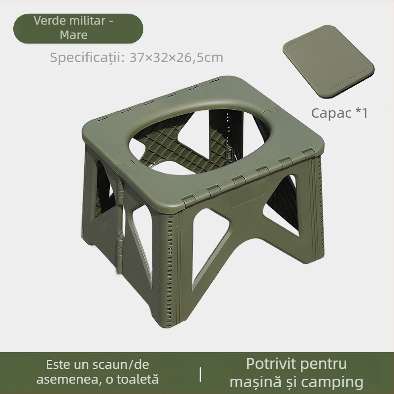 Toaletă pliabilă transfrontalieră nouă, scaun de toaletă pentru mașină, pentru camping, portabil, deodorant, în aer liber, pentru adulți