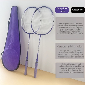 Costumul de rachetă de badminton oferă trei mingi tinerilor adulți, divertisment familial, setul de rachete de antrenament de bază poate fi construit