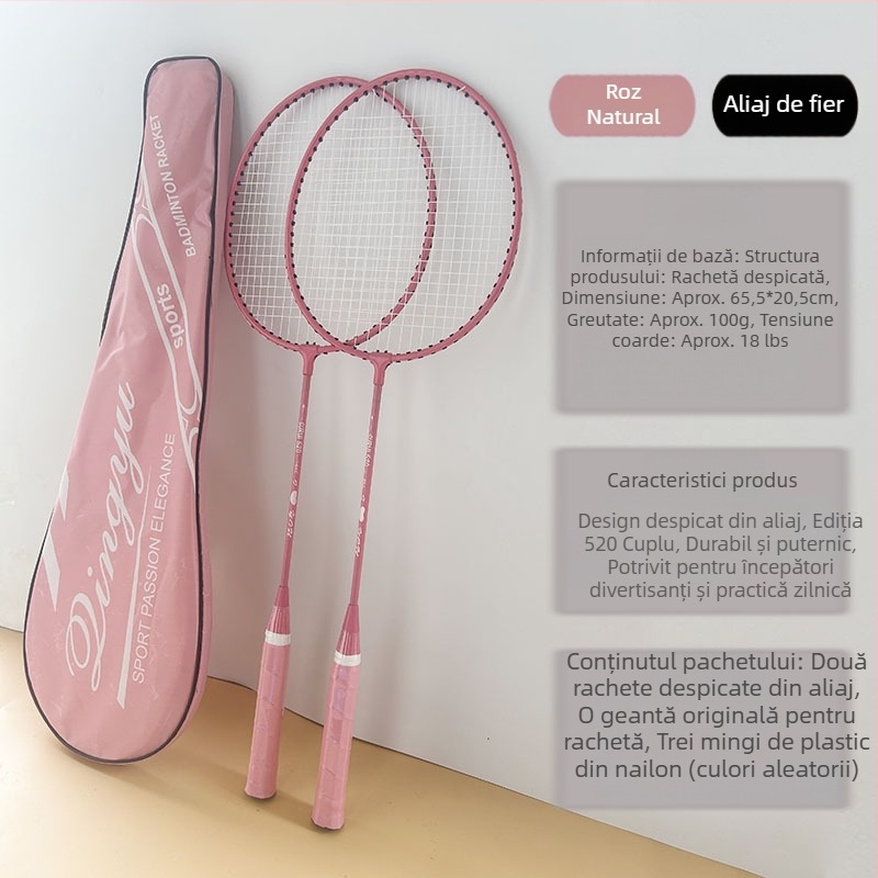 Costumul de rachetă de badminton oferă trei mingi tinerilor adulți, divertisment familial, setul de rachete de antrenament de bază poate fi construit