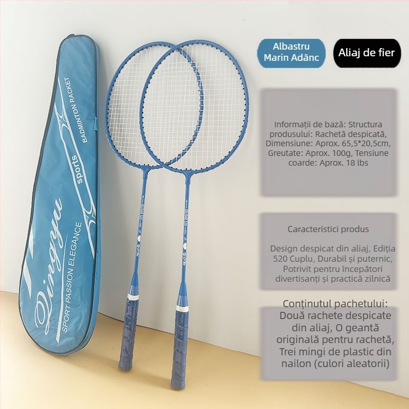 Costumul de rachetă de badminton oferă trei mingi tinerilor adulți, divertisment familial, setul de rachete de antrenament de bază poate fi construit