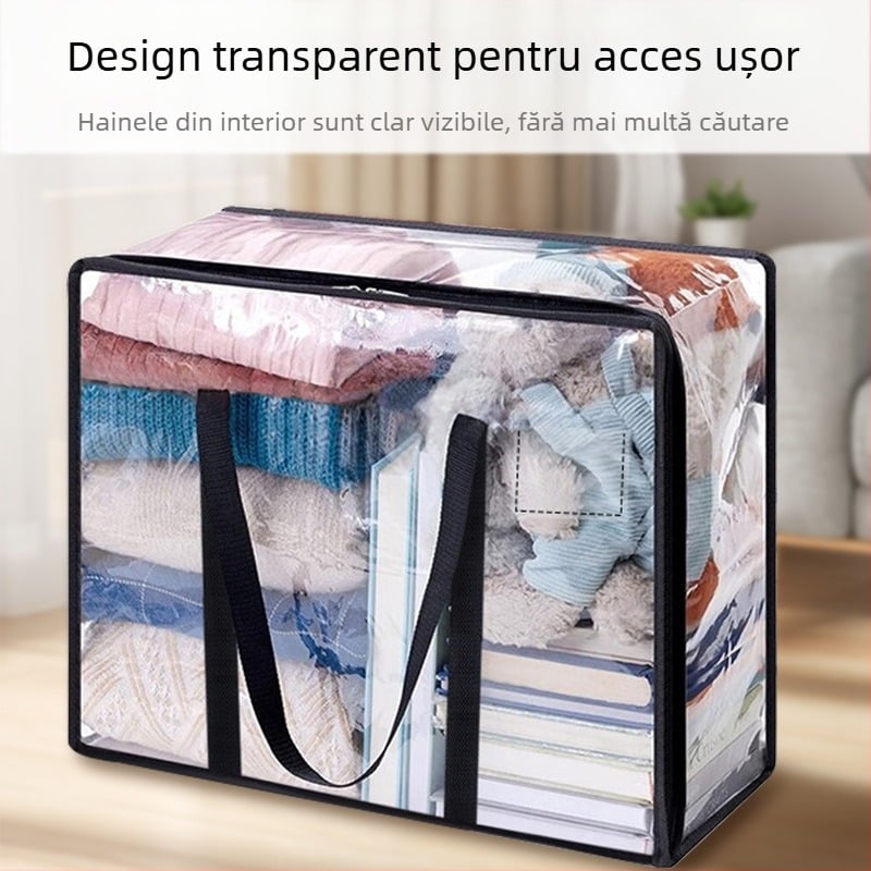 Geantă de depozitare portabilă din PVC pentru pilotă, transparentă, rezistentă la umiditate, geantă de depozitare rezistentă la praf, 20 de mătase, geantă de depozitare pentru pilotă, capacitate mare