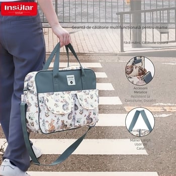 Geantă de umăr multifuncțională transfrontalieră, geantă de mumie impermeabilă pentru mame și sugari, geantă portabilă, geantă just-in-time pentru mame, en-gros