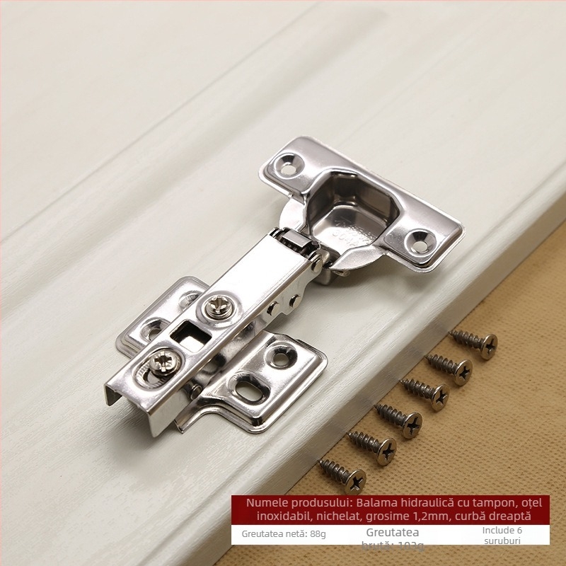 Balama hidraulică din oțel inoxidabil, ascunsă la 180 de grade, pliabilă pentru ușă de dulap, balama pentru aeronave, lumină LED, vânzare directă din fabrică