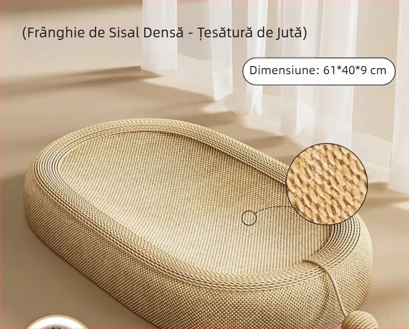 Placă integrată de zgâriat pentru pisici din sisal, rezistentă la uzură, anti-ciobire, rezistentă la zgârieturi, gheara pentru pisici, placă pentru bazin, zgâriată pentru pisici, gheara ovală de măcinat pisici