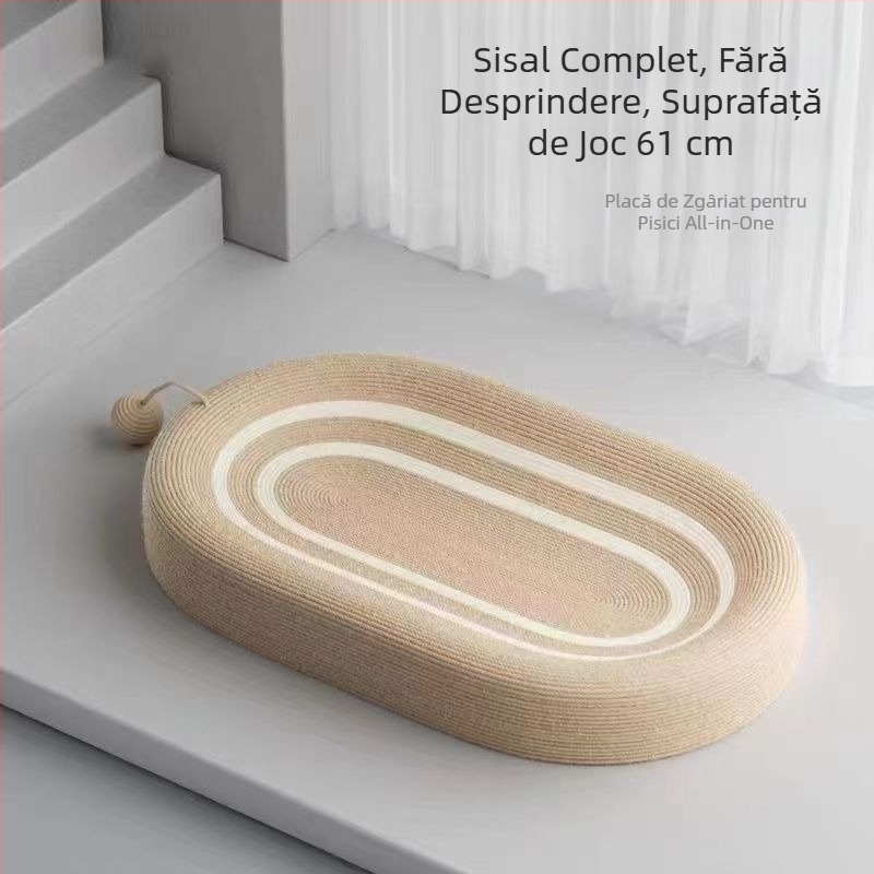 Placă integrată de zgâriat pentru pisici din sisal, rezistentă la uzură, anti-ciobire, rezistentă la zgârieturi, gheara pentru pisici, placă pentru bazin, zgâriată pentru pisici, gheara ovală de măcinat pisici