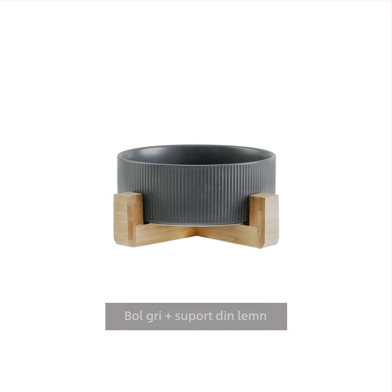 Bol ceramic transfrontalier pentru animale de companie, bol negru pentru pisici, bol cu apă pentru câini, diametru mare, anti-bărbie neagră, bol pentru hrană pentru pisici, bol cu apă anti-șuntare