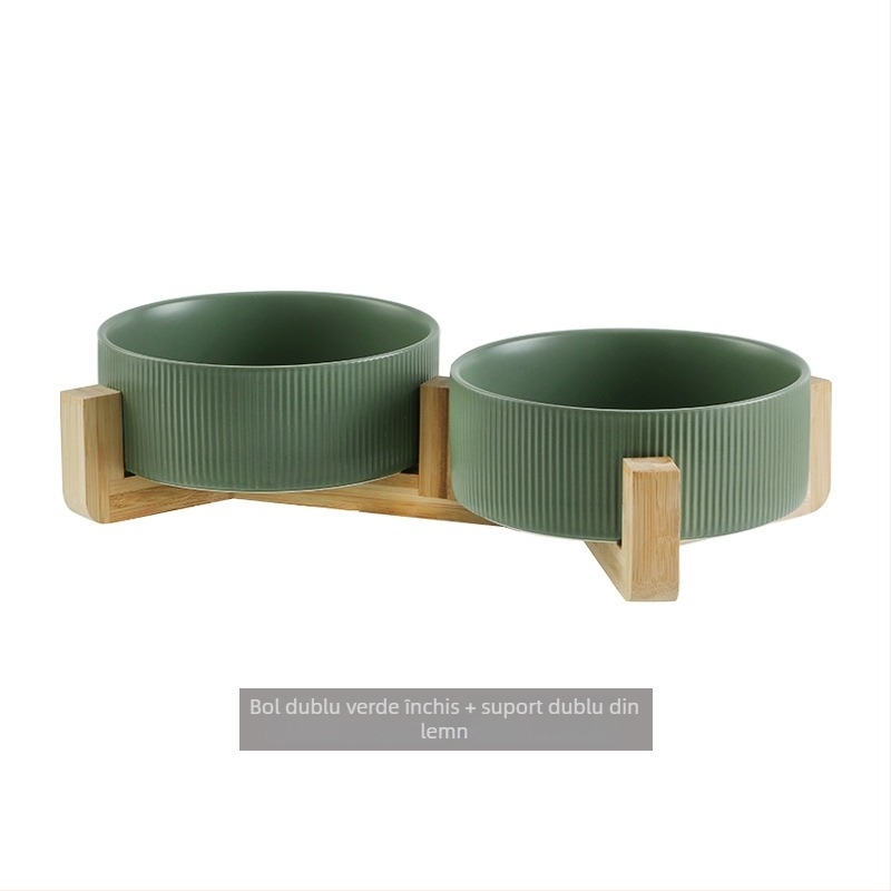 Bol ceramic transfrontalier pentru animale de companie, bol negru pentru pisici, bol cu apă pentru câini, diametru mare, anti-bărbie neagră, bol pentru hrană pentru pisici, bol cu apă anti-șuntare