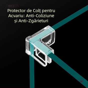 Capac protector transparent cu apărători de colț, acvariu din sticlă elastică anticoliziune, unghi drept, triunghi acrilic moale, pentru copii