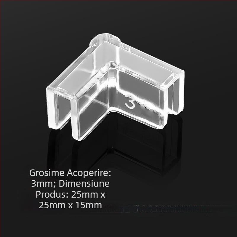 Capac protector transparent cu apărători de colț, acvariu din sticlă elastică anticoliziune, unghi drept, triunghi acrilic moale, pentru copii