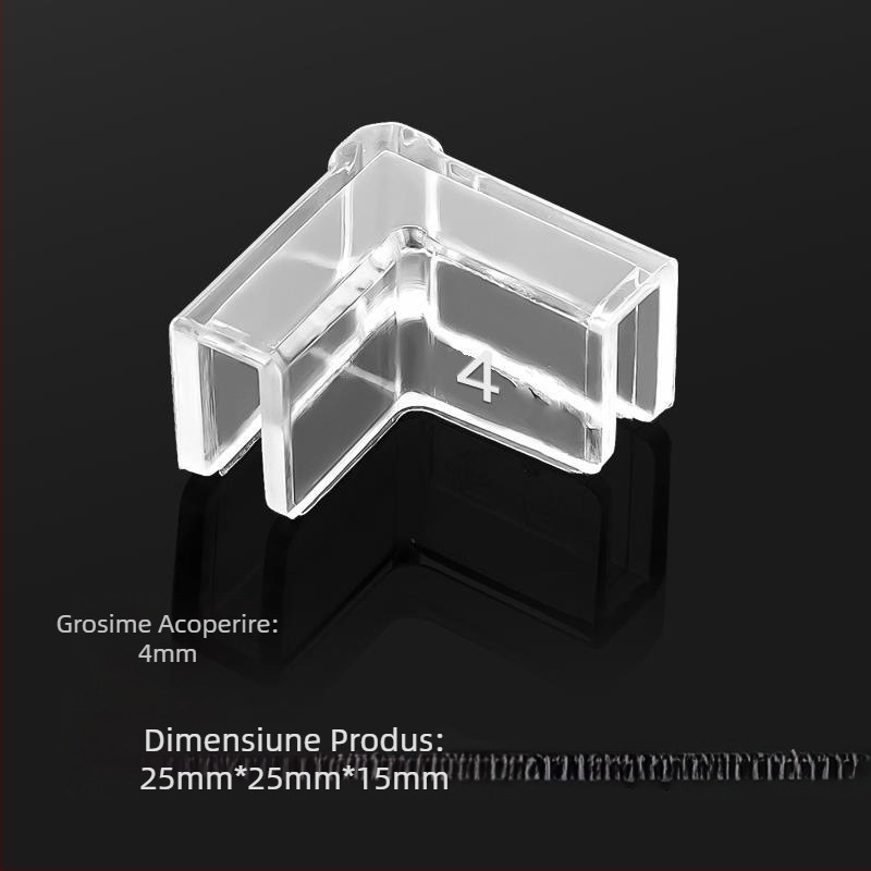 Capac protector transparent cu apărători de colț, acvariu din sticlă elastică anticoliziune, unghi drept, triunghi acrilic moale, pentru copii