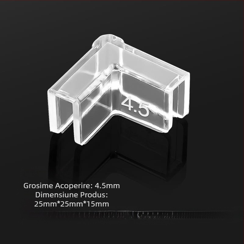 Capac protector transparent cu apărători de colț, acvariu din sticlă elastică anticoliziune, unghi drept, triunghi acrilic moale, pentru copii