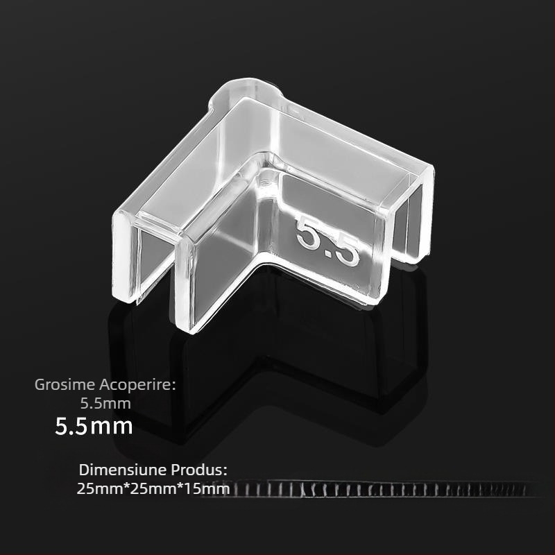 Capac protector transparent cu apărători de colț, acvariu din sticlă elastică anticoliziune, unghi drept, triunghi acrilic moale, pentru copii