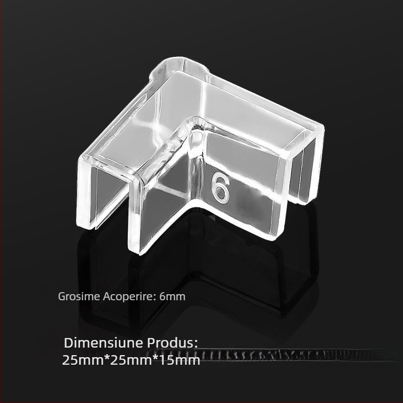 Capac protector transparent cu apărători de colț, acvariu din sticlă elastică anticoliziune, unghi drept, triunghi acrilic moale, pentru copii