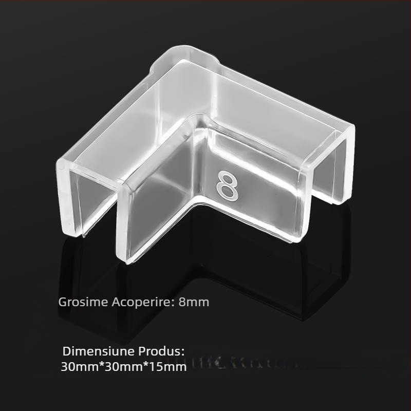 Capac protector transparent cu apărători de colț, acvariu din sticlă elastică anticoliziune, unghi drept, triunghi acrilic moale, pentru copii