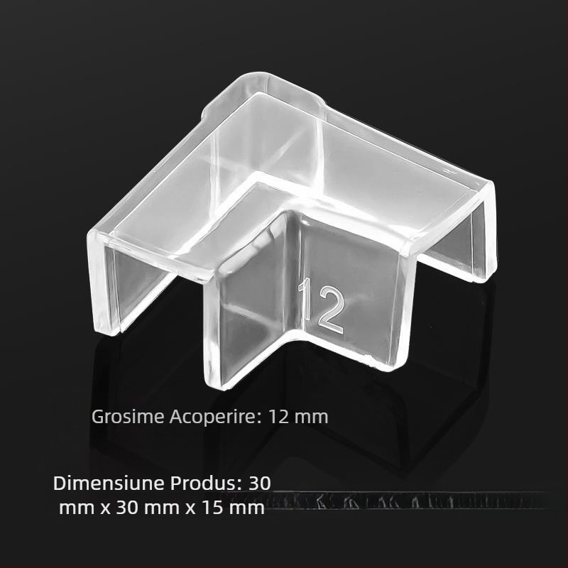 Capac protector transparent cu apărători de colț, acvariu din sticlă elastică anticoliziune, unghi drept, triunghi acrilic moale, pentru copii