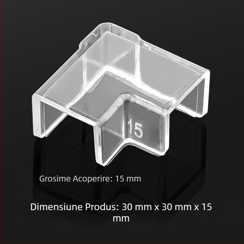 Capac protector transparent cu apărători de colț, acvariu din sticlă elastică anticoliziune, unghi drept, triunghi acrilic moale, pentru copii