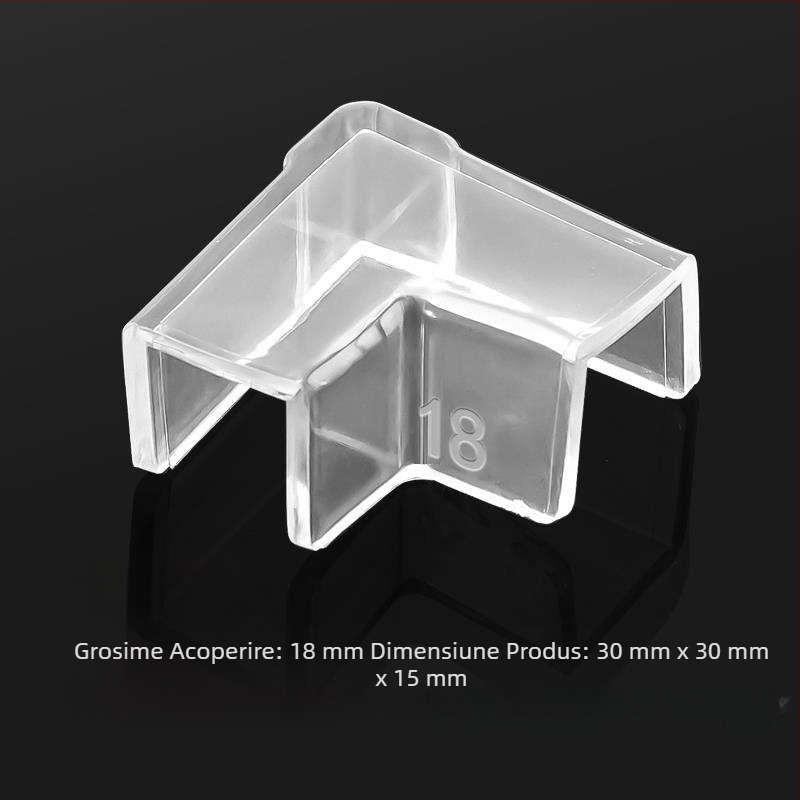 Capac protector transparent cu apărători de colț, acvariu din sticlă elastică anticoliziune, unghi drept, triunghi acrilic moale, pentru copii