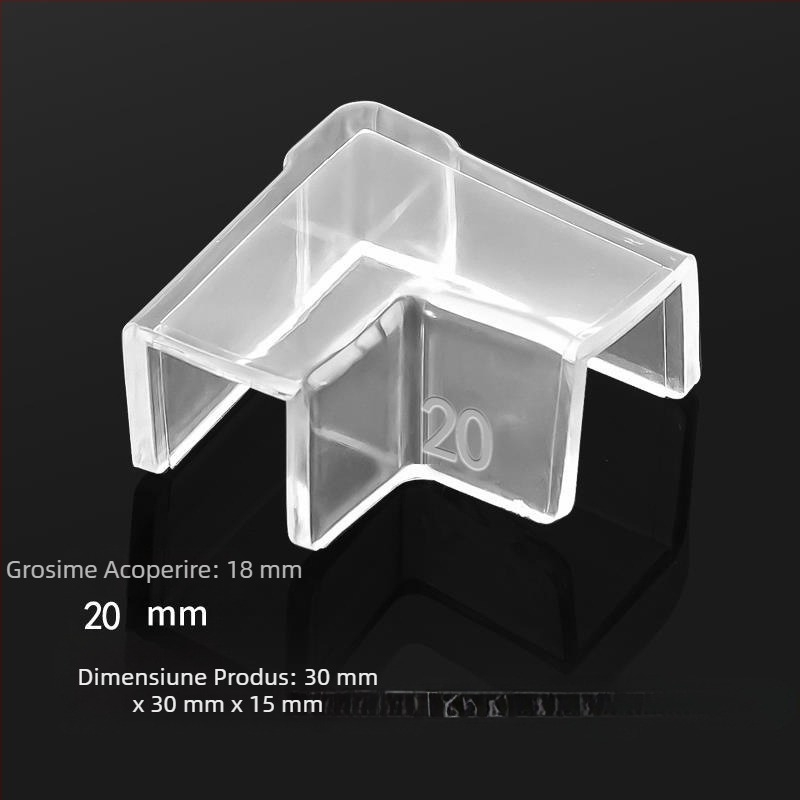 Capac protector transparent cu apărători de colț, acvariu din sticlă elastică anticoliziune, unghi drept, triunghi acrilic moale, pentru copii