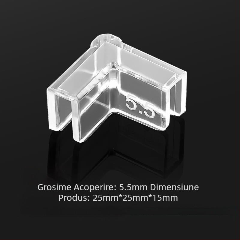 Capac protector transparent cu apărători de colț, acvariu din sticlă elastică anticoliziune, unghi drept, triunghi acrilic moale, pentru copii