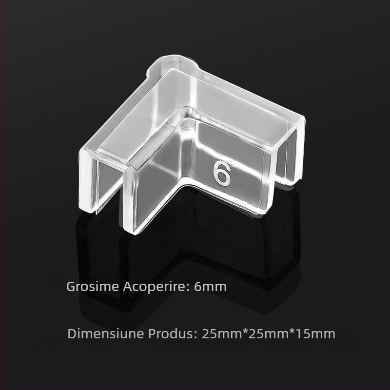 Capac protector transparent cu apărători de colț, acvariu din sticlă elastică anticoliziune, unghi drept, triunghi acrilic moale, pentru copii