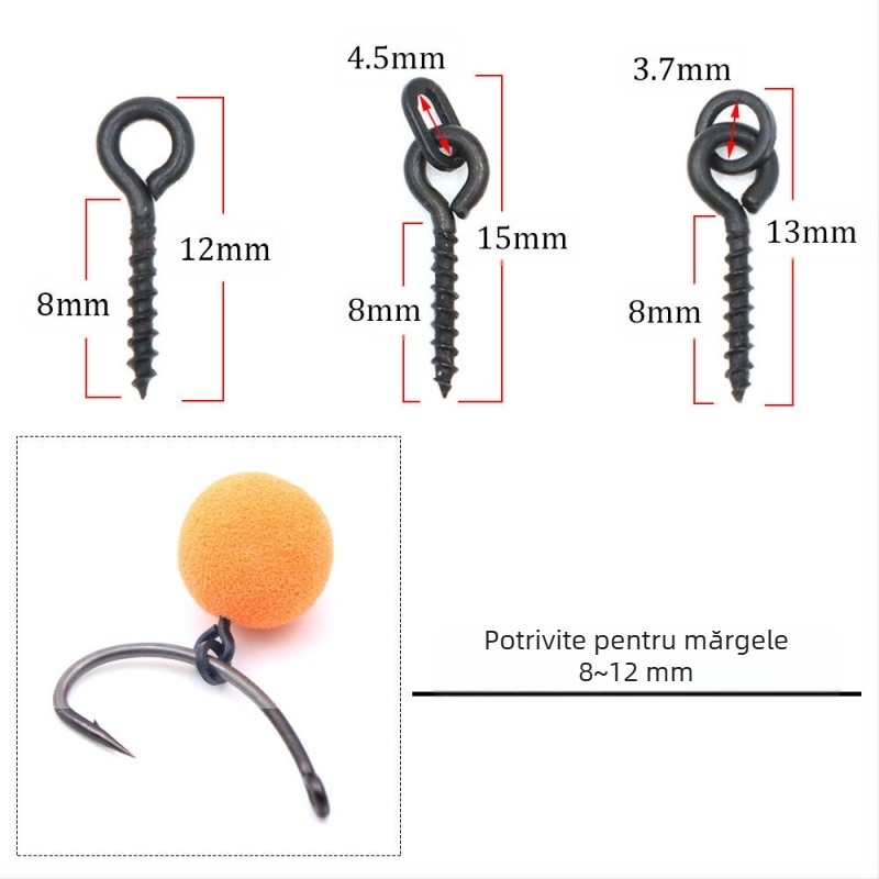 Crap european invers fund pescuit Ronnie Rig frunze uscate Rig pescuit momeală cu șurub cârlig mărgele opritor set